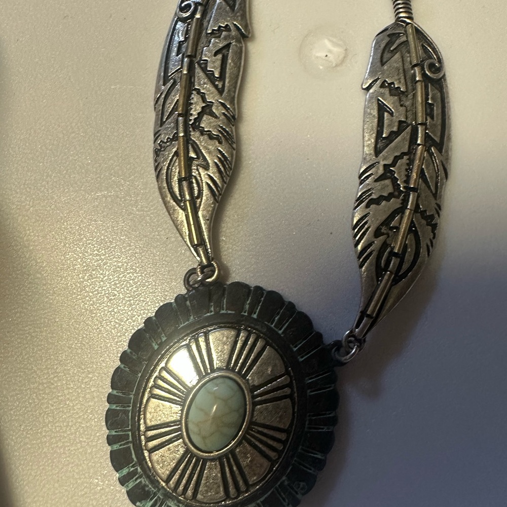 Silver Feather Pendant Necklace - Picture 2 of 2